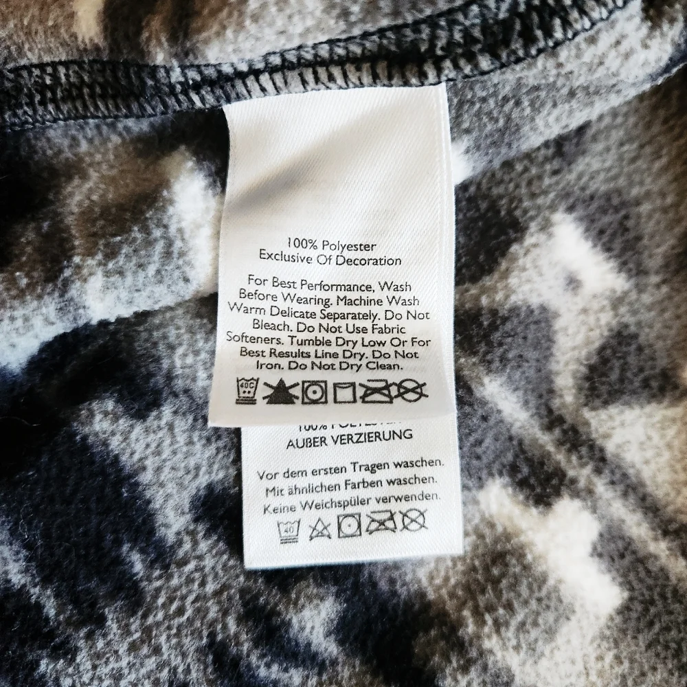 Eddie Bauer Women's 1/4 Zip Fleece Gray Aztec Southwest Print Size Large
